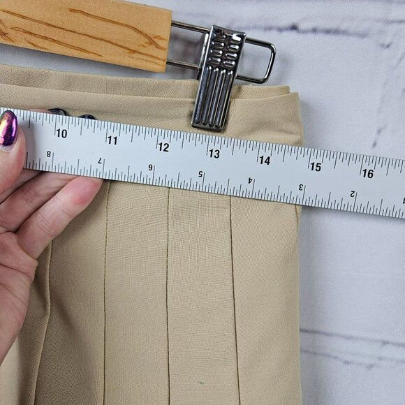 Zara Deconstructed Box Pleat Camel Color Skirt Short Long Pleated Womens XS - Picture 5 of 14